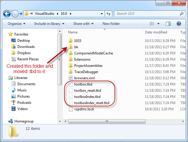 Fixing a broken toolbox (In Visual Studio 2010 SP1) - Michael Crump